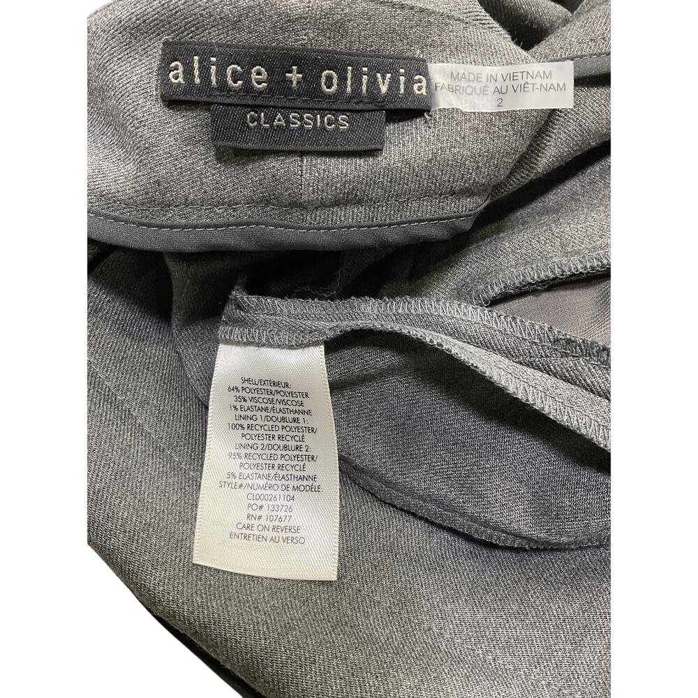 Alice + Olivia Grey Polyester Double Waist Trouser Size 2 - Picture 4 of 4